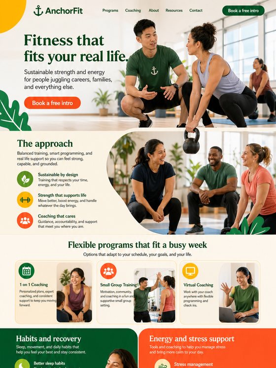 The Anchor style, shown on a second demo trainer site