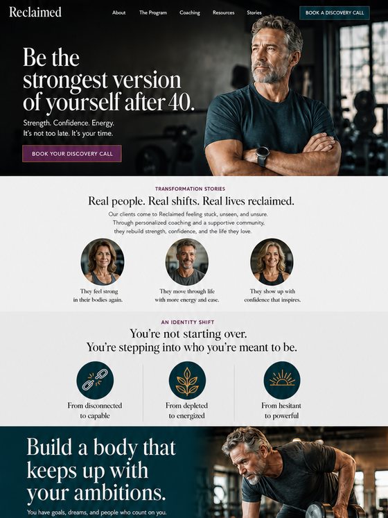 The Transformationist style, shown on a second demo trainer site
